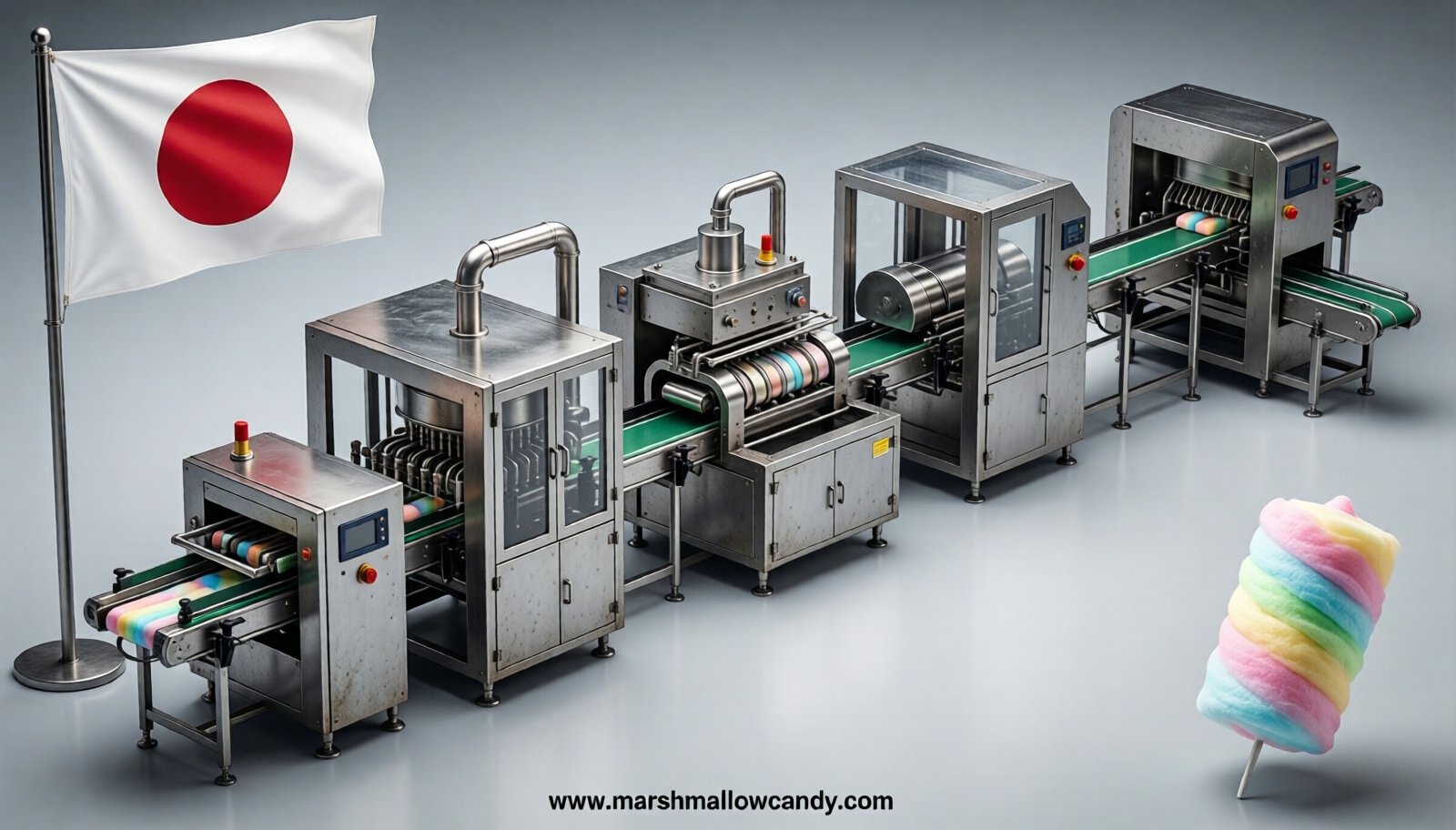marshmallow production line in Japan
