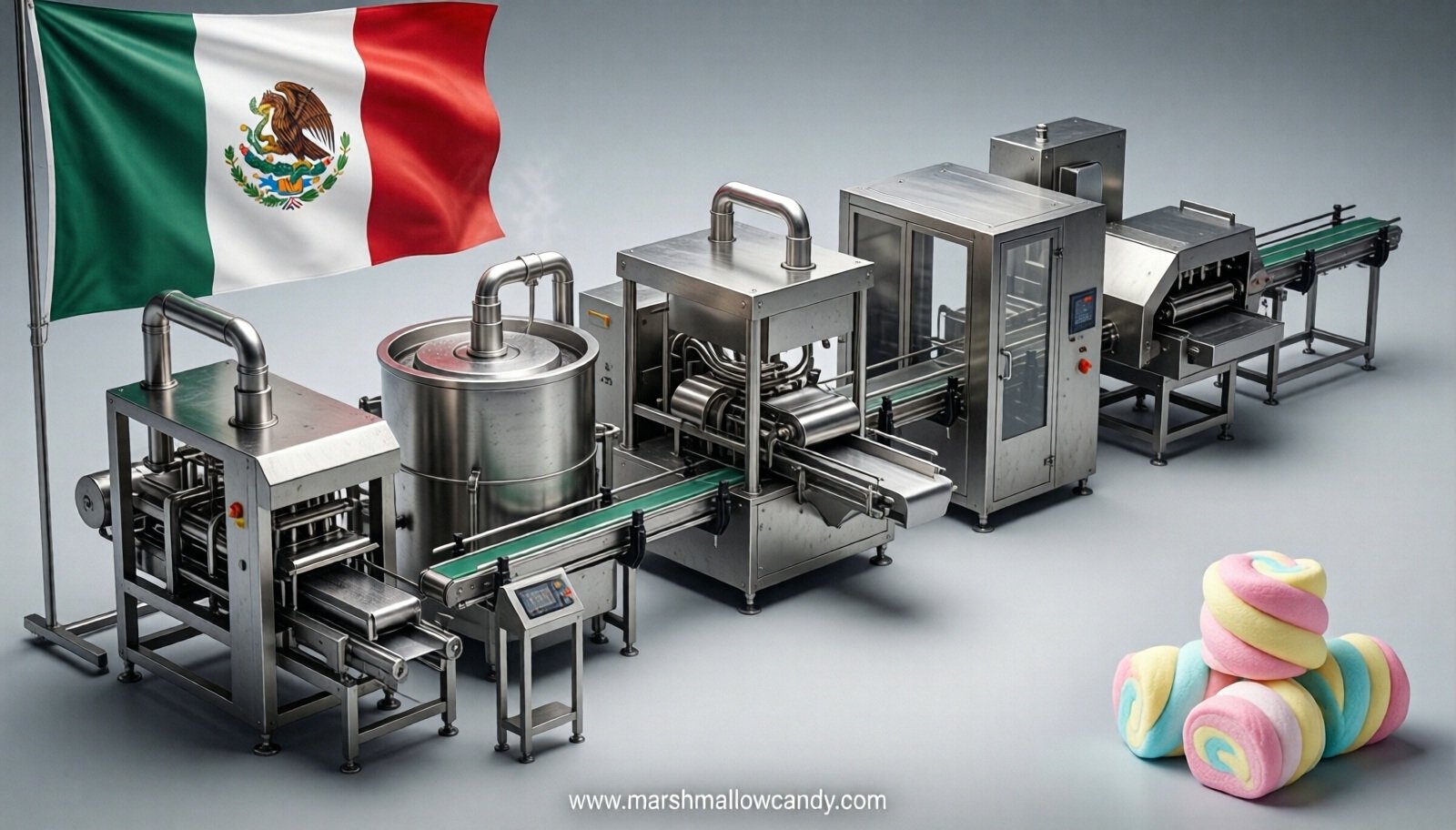 marshmallow production line in Mexico