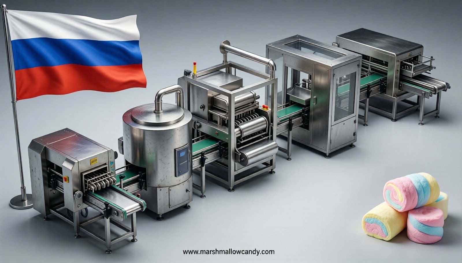 marshmallow production line in Russia