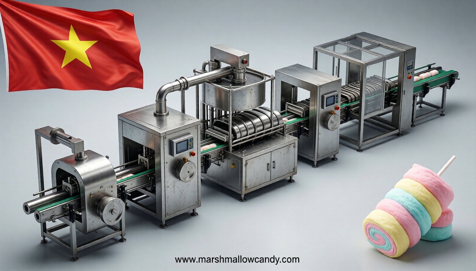 marshmallow production line in Vietnam