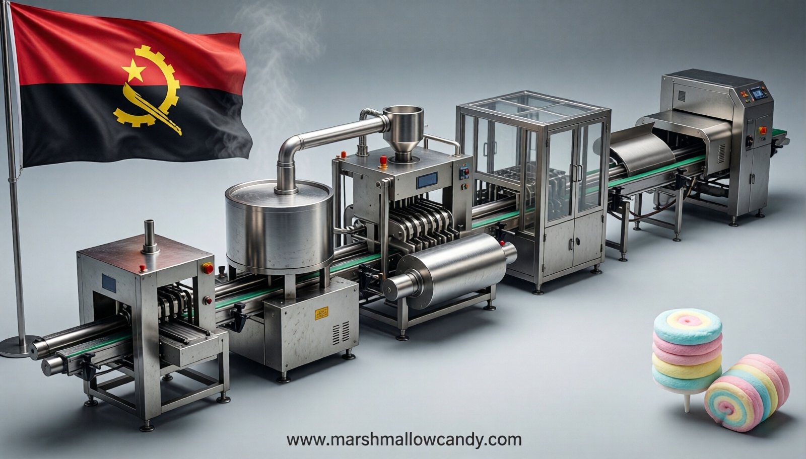 marshmallow production line in Angola