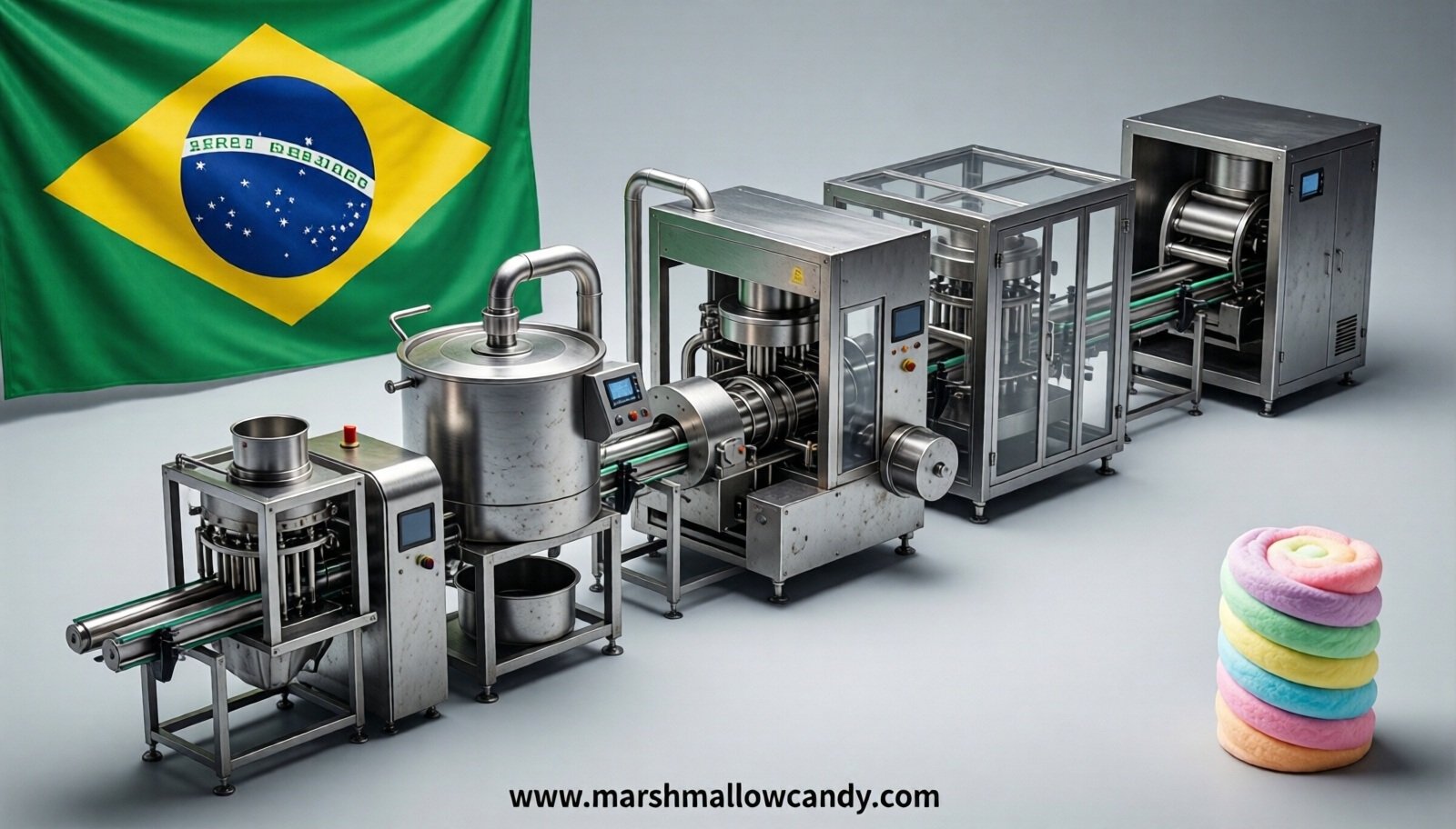 marshmallow production line in Brazil
