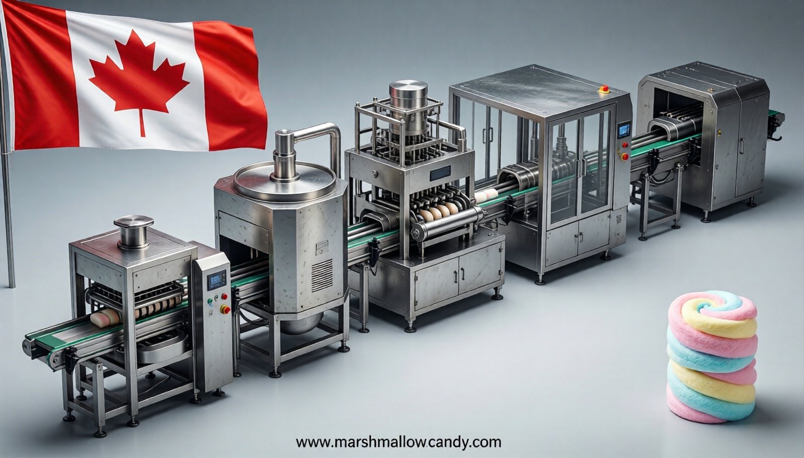 marshmallow production line in Canada