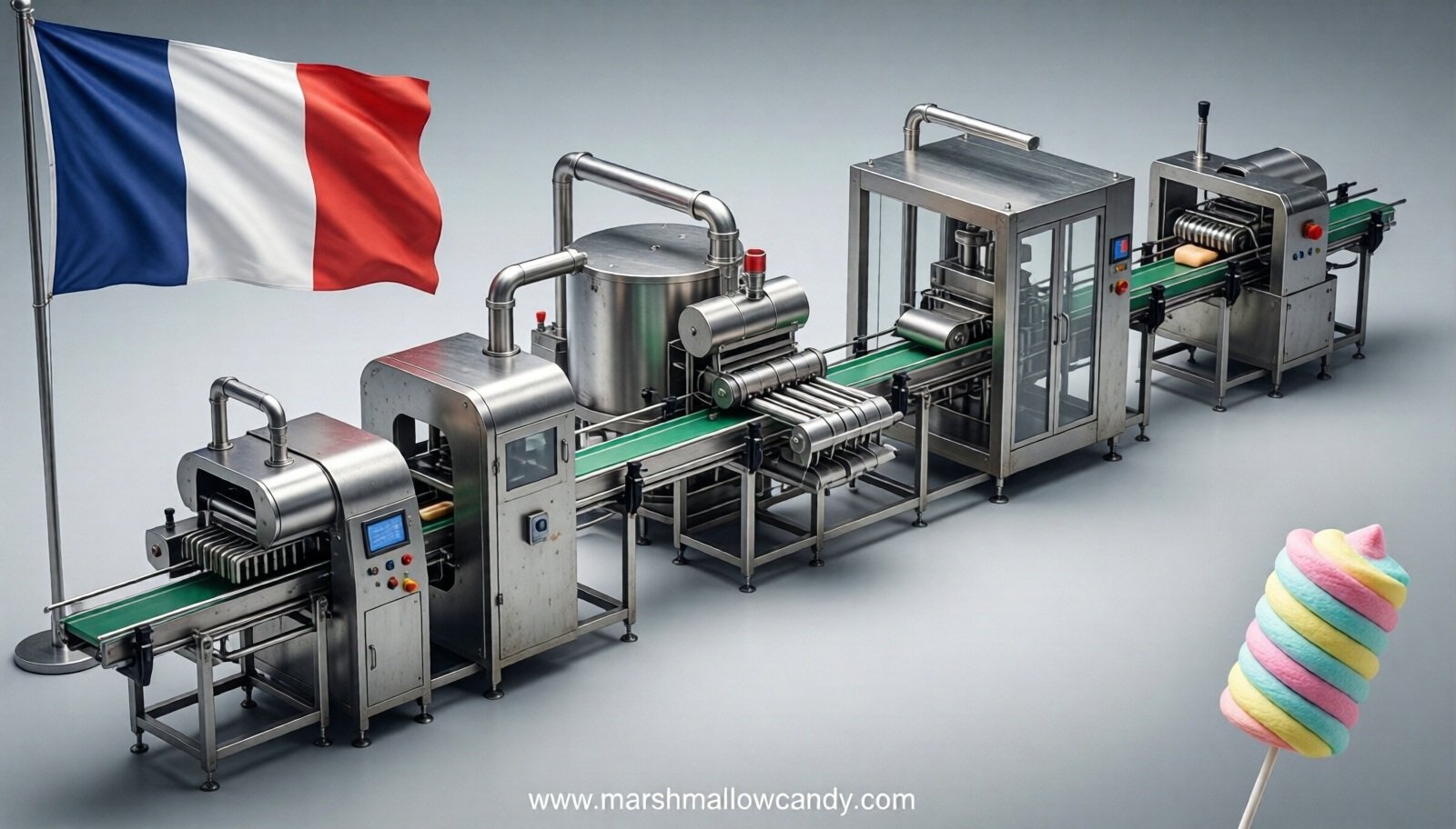 marshmallow production line in France