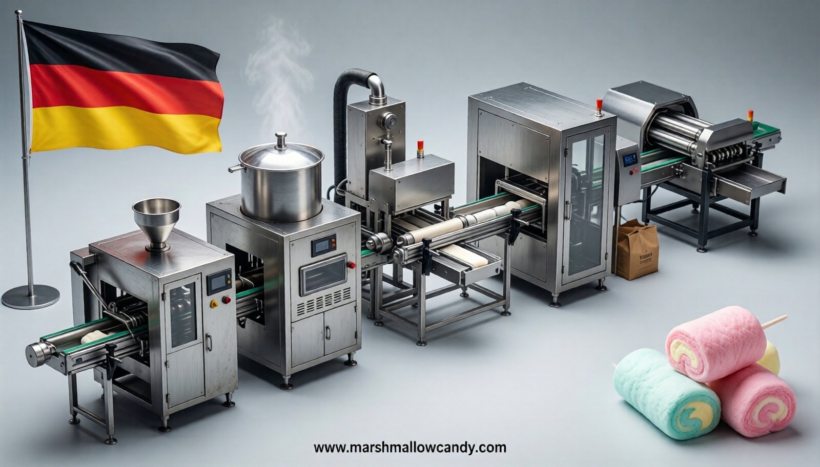 marshmallow production line in Germany
