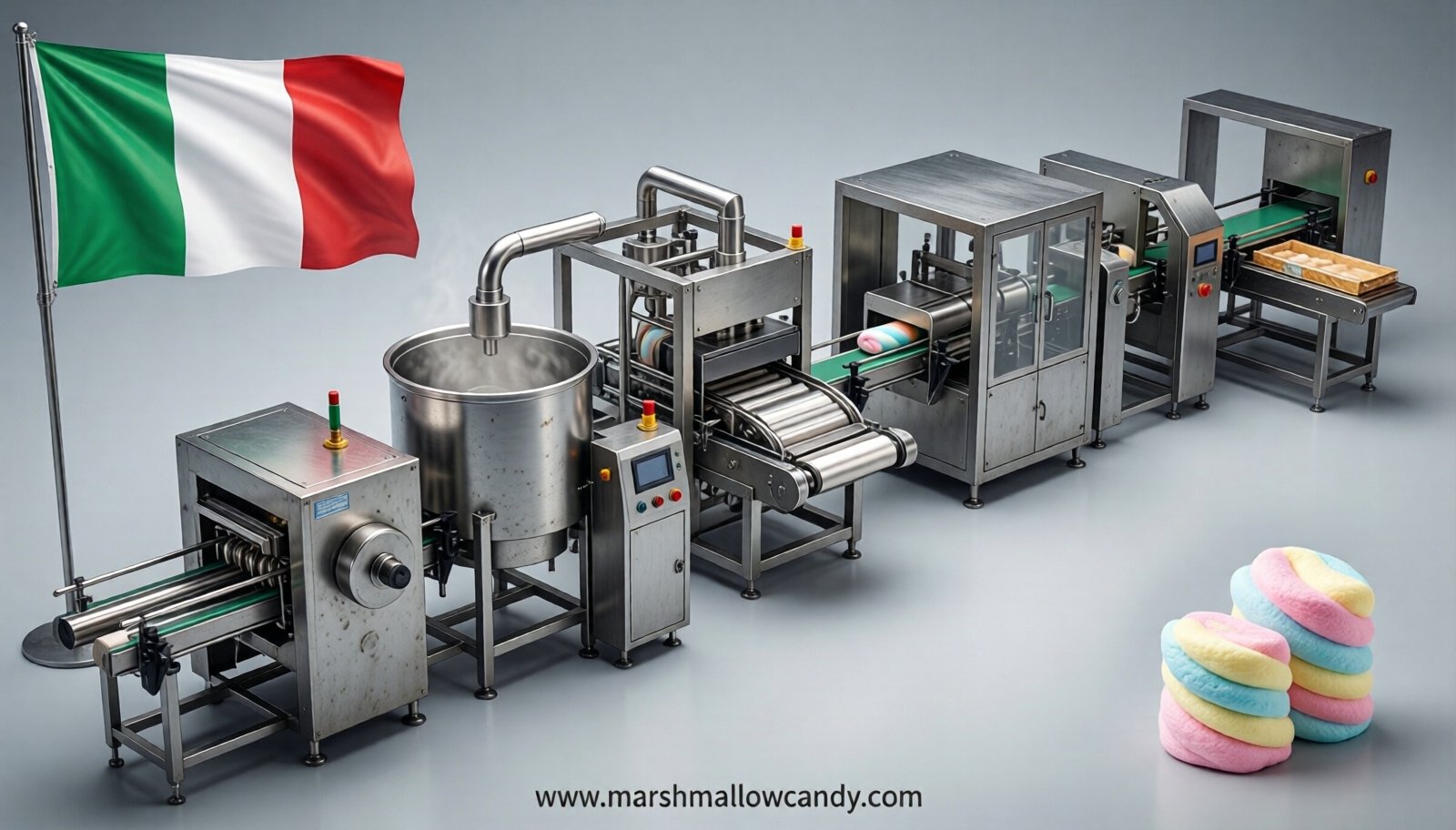 marshmallow production line in Italy