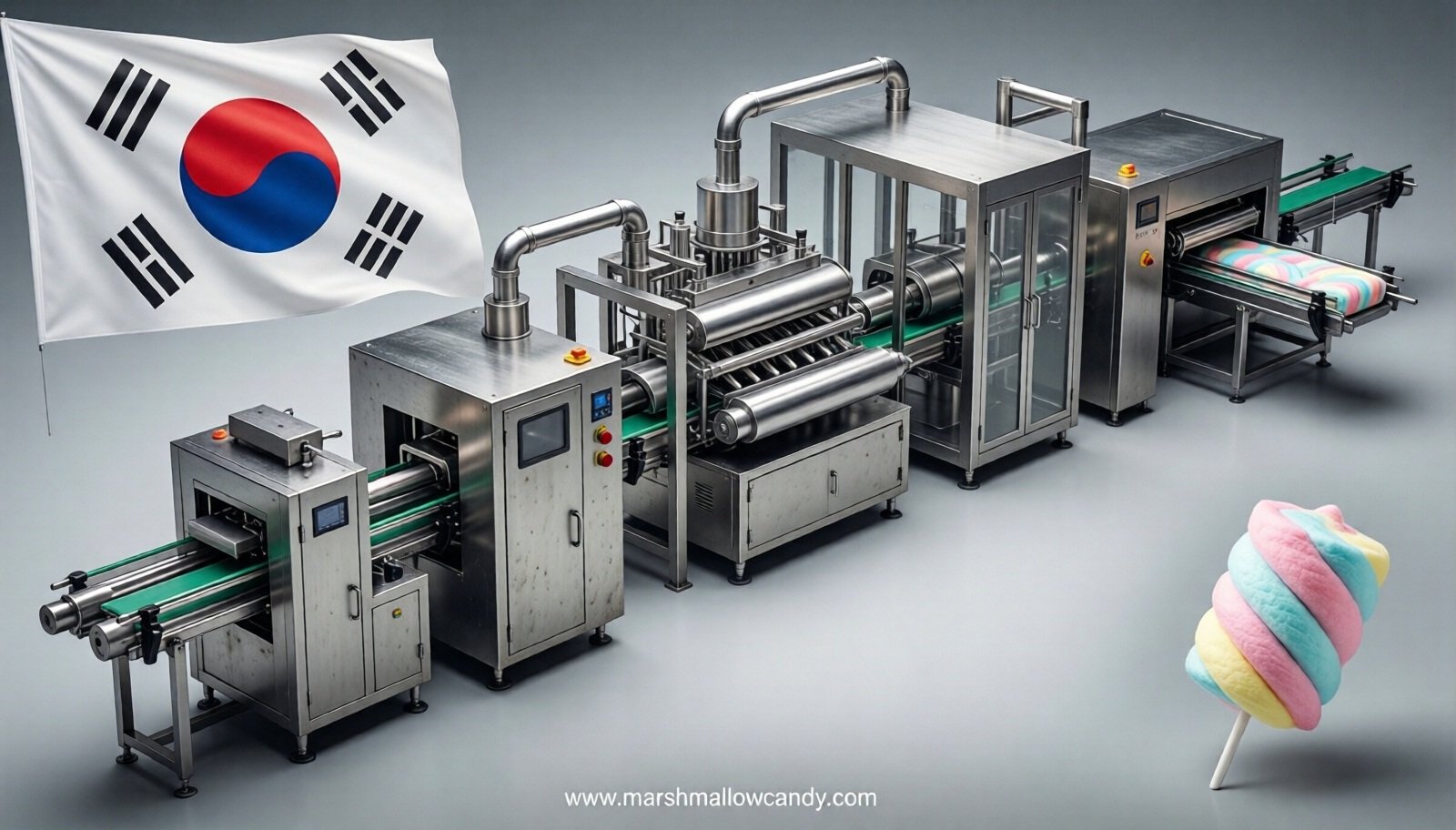 marshmallow production line in South Korea