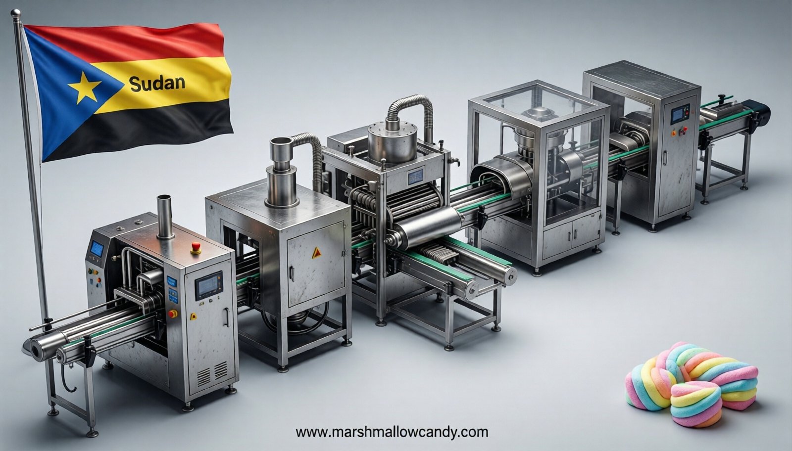 marshmallow production line in Sudan
