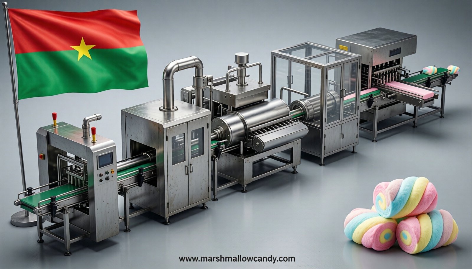 marshmallow production line in Burkina Faso
