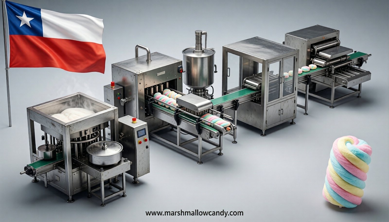 marshmallow production line in Chile