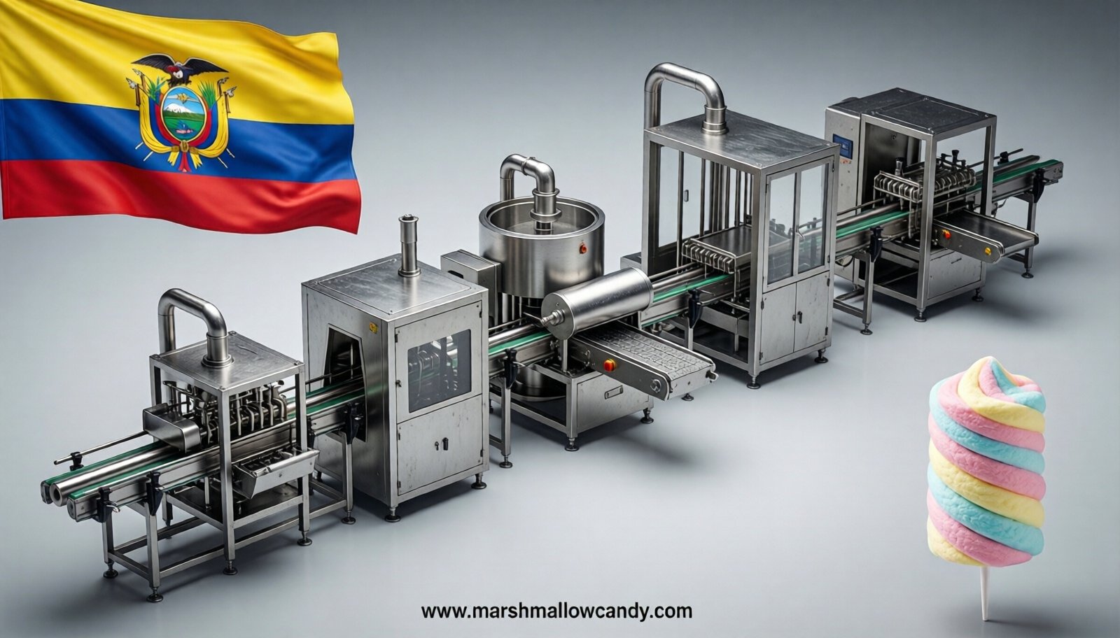 marshmallow production line in Ecuador