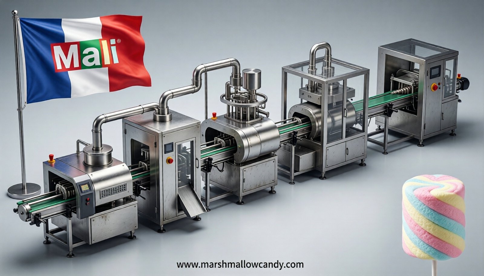 marshmallow production line in Mali