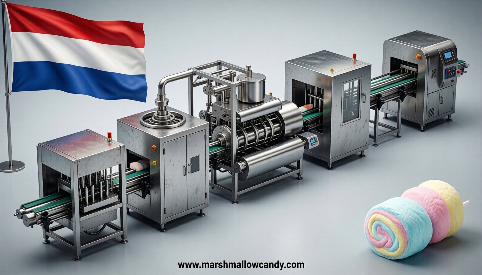 marshmallow production line in Netherlands