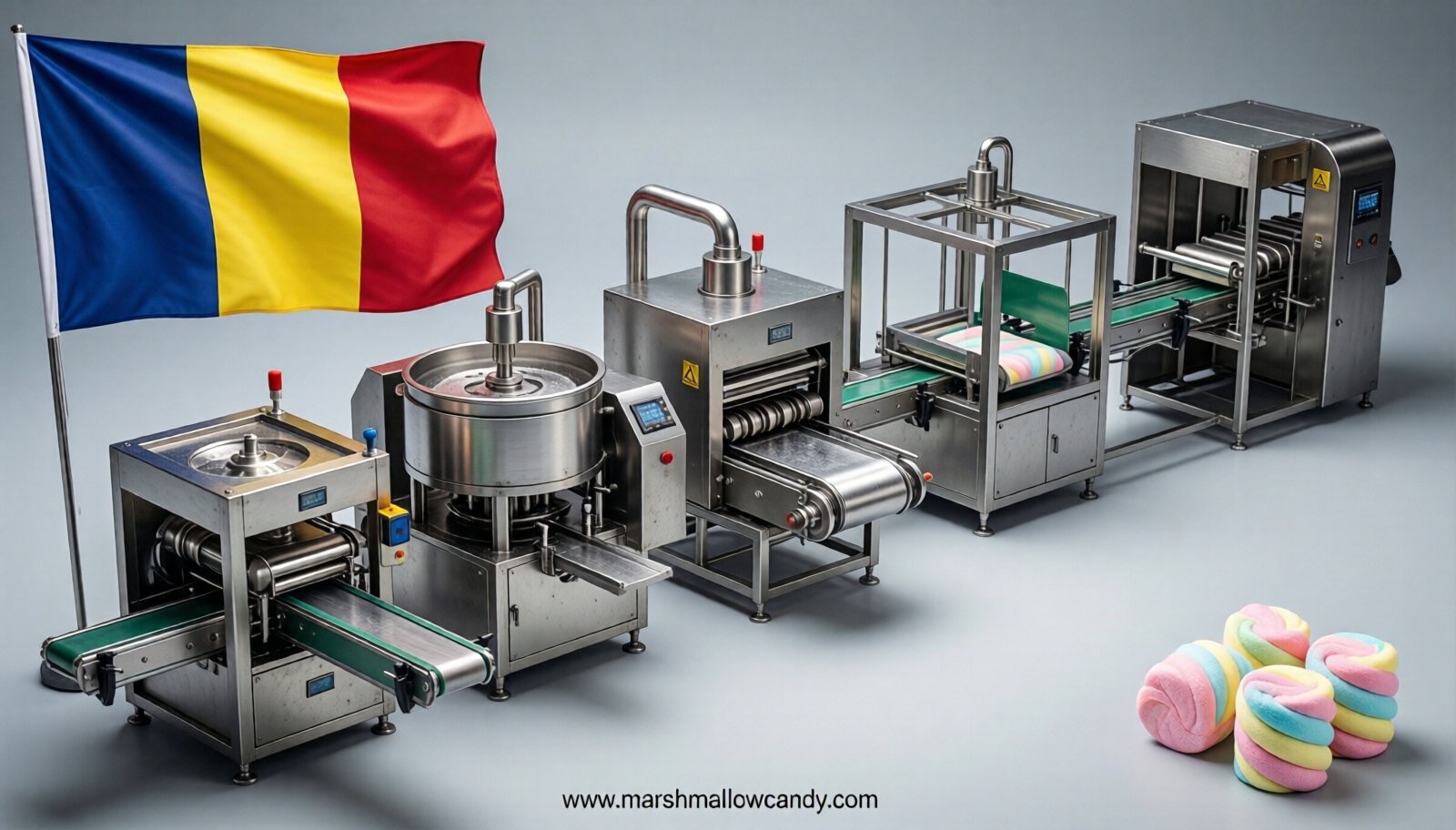 marshmallow production line in Romania