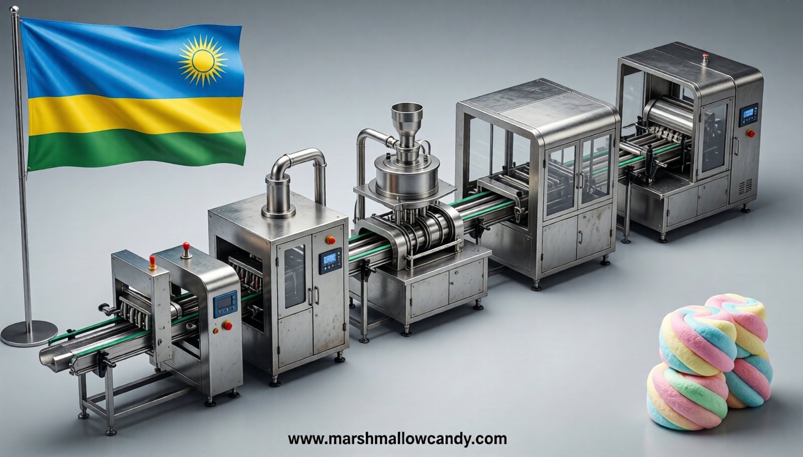 marshmallow production line in Rwanda