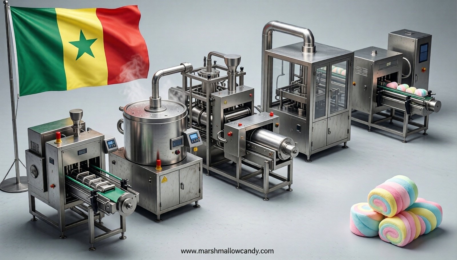 marshmallow production line in Senegal