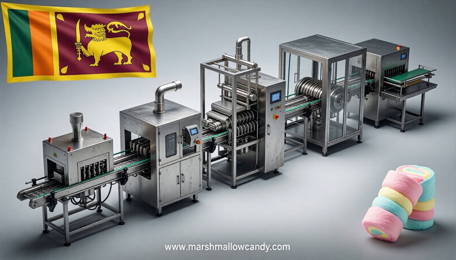 marshmallow production line in Sri Lanka