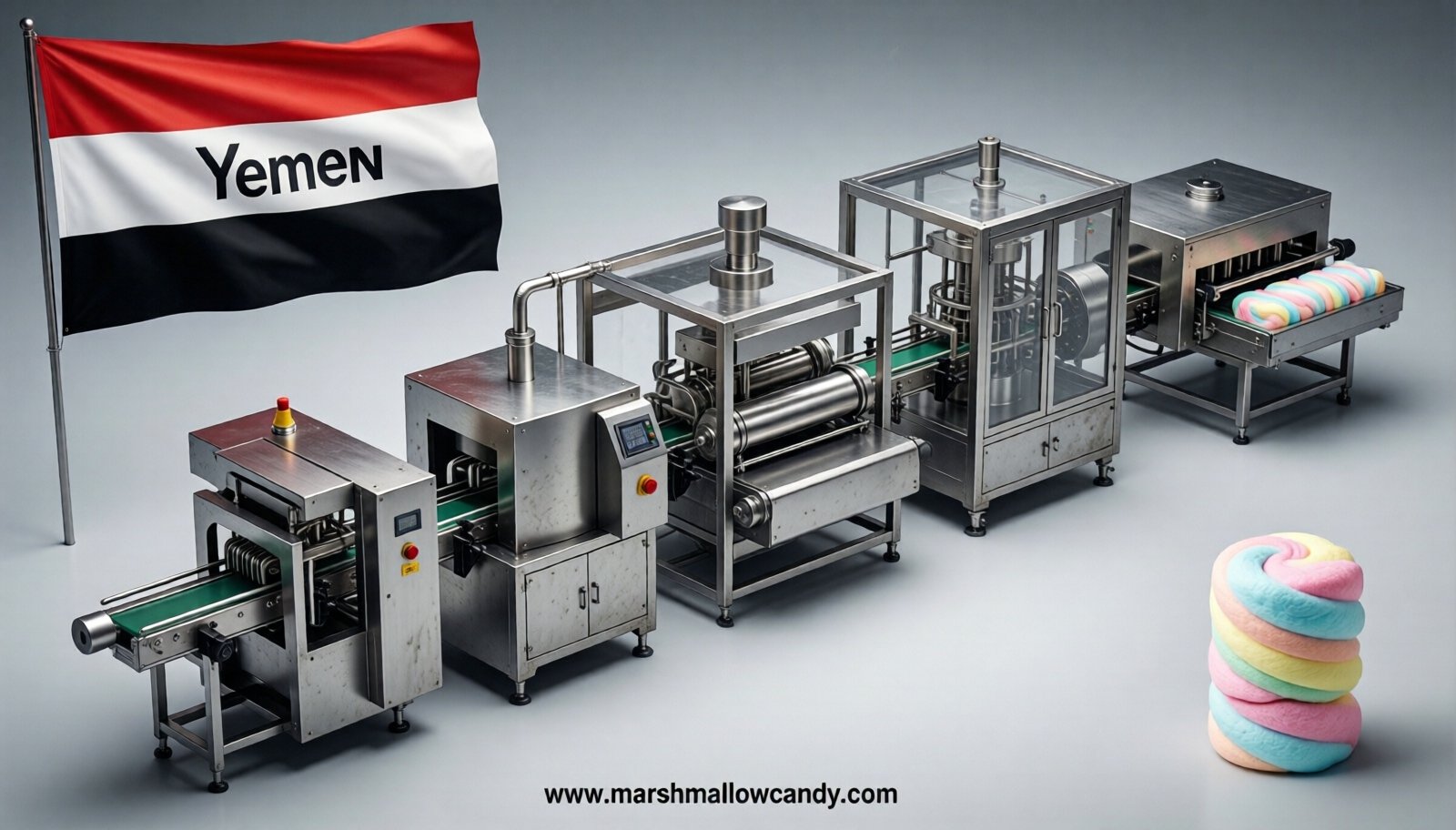 marshmallow production line in Yemen