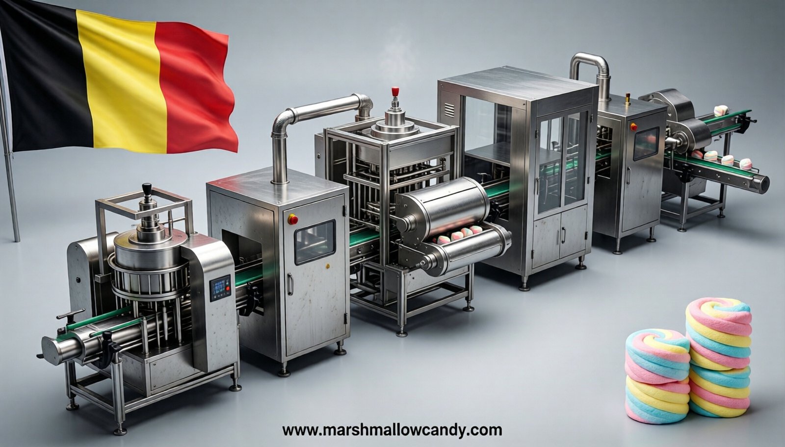marshmallow production line in Belgium