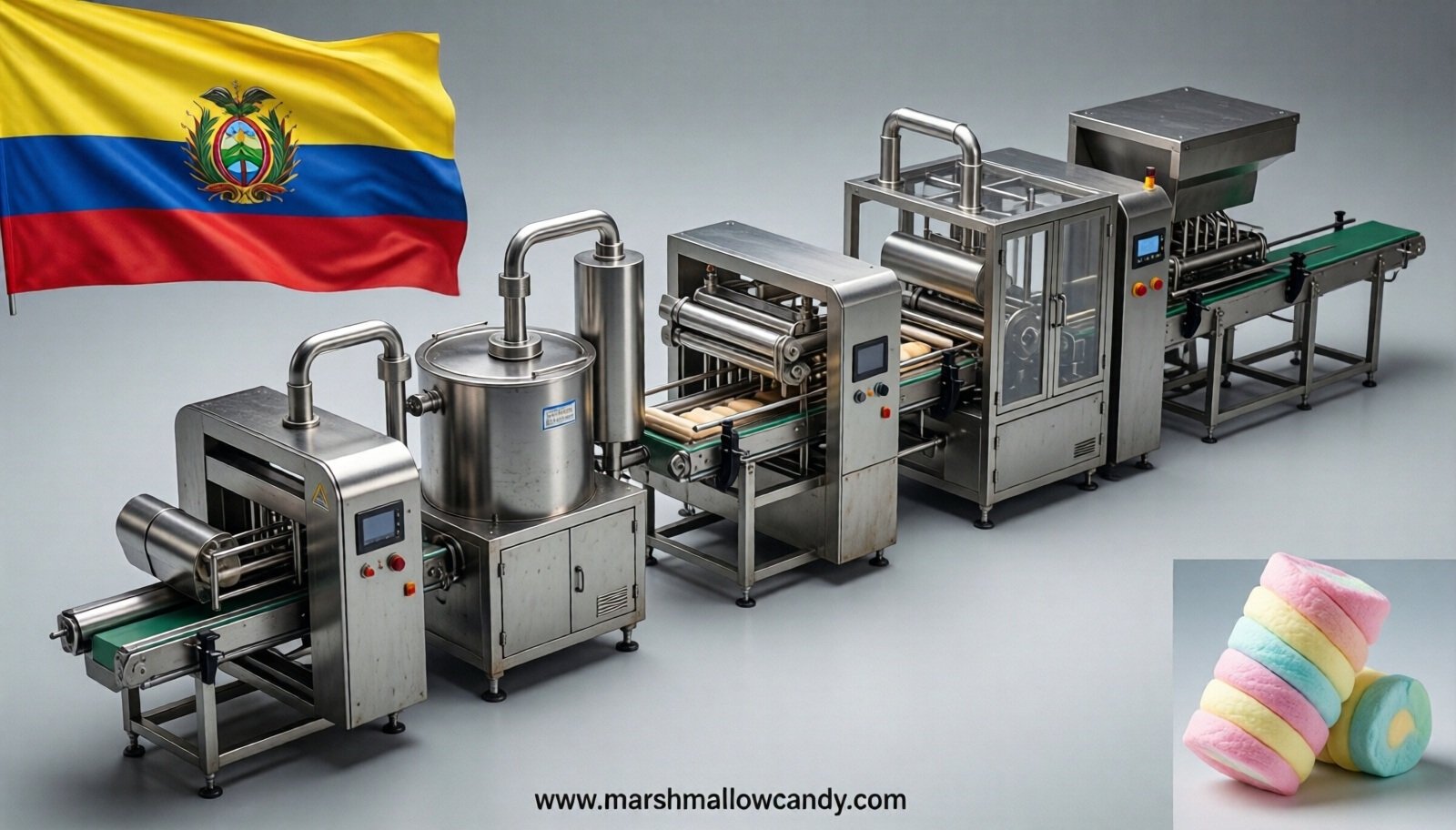 marshmallow production line in Bolivia