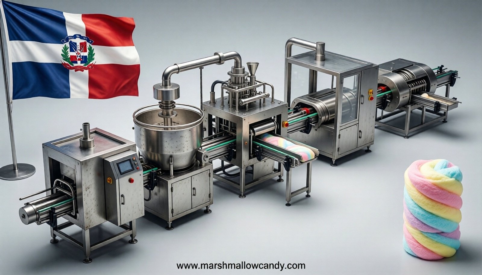 marshmallow production line in Dominican Republic