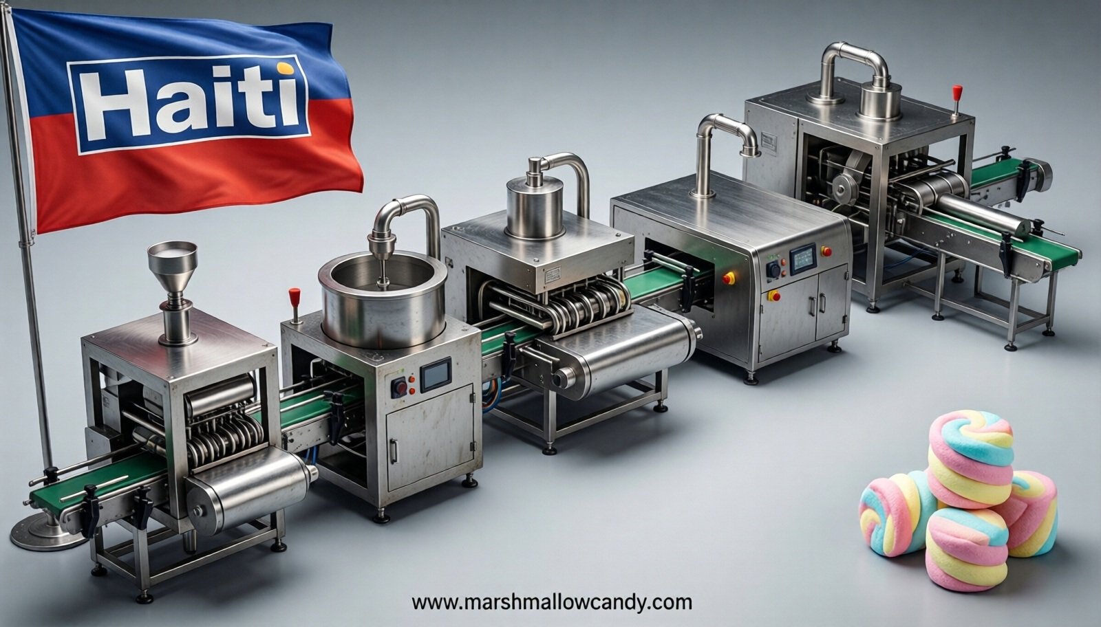 marshmallow production line in Haiti