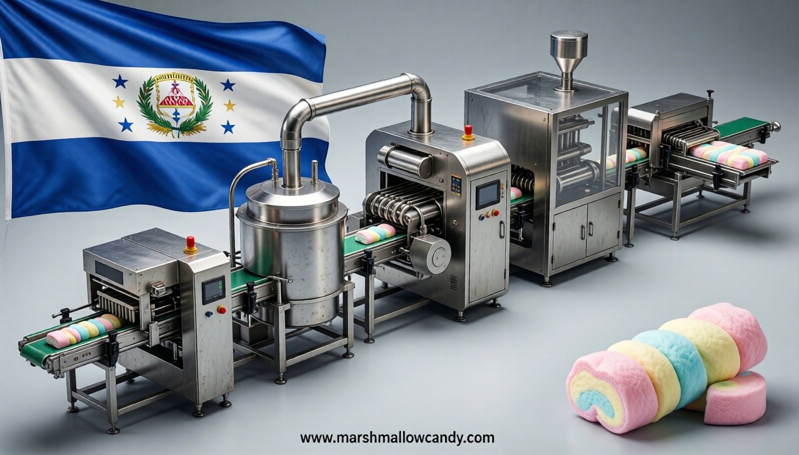 marshmallow production line in Honduras