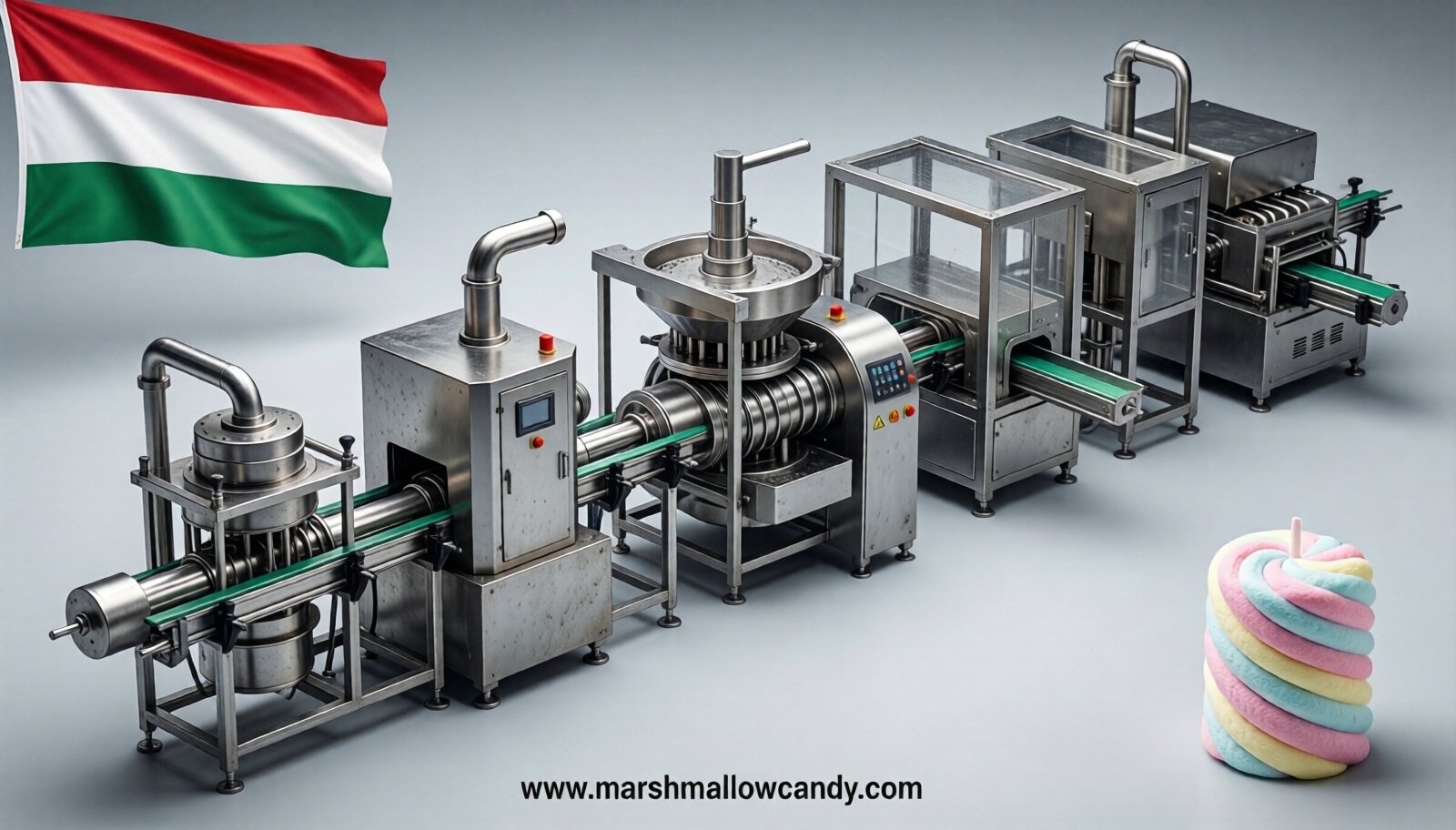 marshmallow production line in Hungary