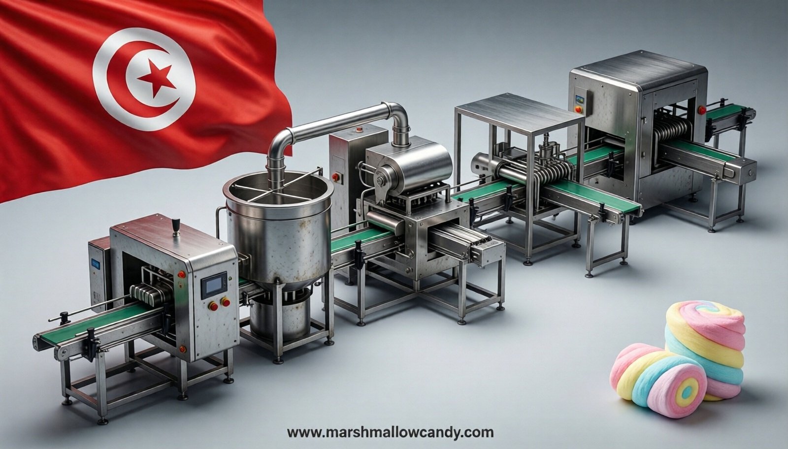 marshmallow production line in Tunisia
